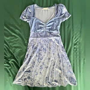 NWOT Urban Outfitters Blue Crushed Velvet Dress